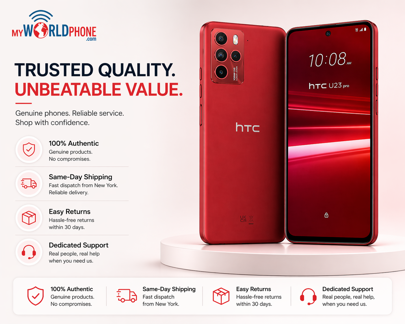 HTC U23 Pro 5G Dual SIM 256GB ROM 12GB RAM GSM Unlocked – Red