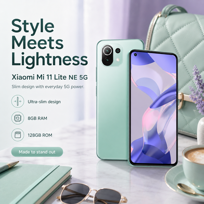 Xiaomi Mi 11 Lite NE 5G 128GB ROM 8GB RAM Dual SIM GSM Unlocked - Mint Green