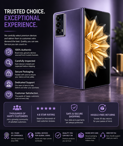 Honor Magic V2 Standard Edition 5G Dual SIM 512GB ROM 16GB RAM GSM Unlocked - Purple