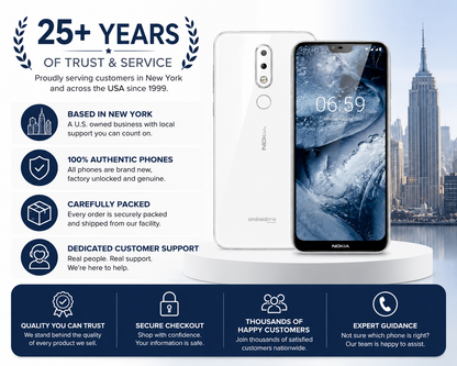 Nokia 6.1 Plus TA-1103 Dual SIM 64GB ROM 4GB RAM GSM Unlocked - White