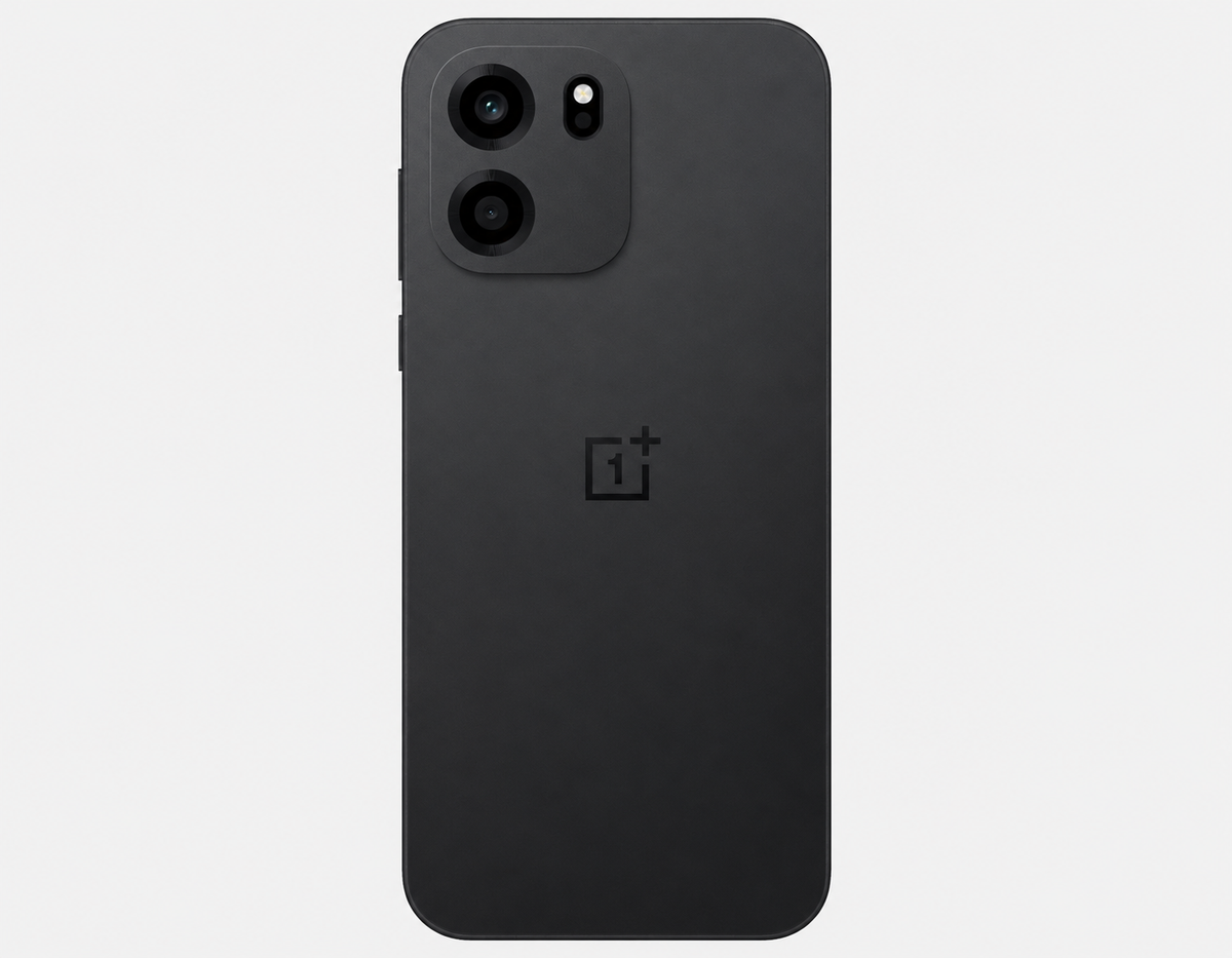 OnePlus Nord CE6 Black OnePlus smartphone back close-up with triple camera and OnePlus logo