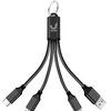 3-in-1 Short Charging Cable for iPhone, USB-C & Micro-USB – 8-Inch Keychain Cord