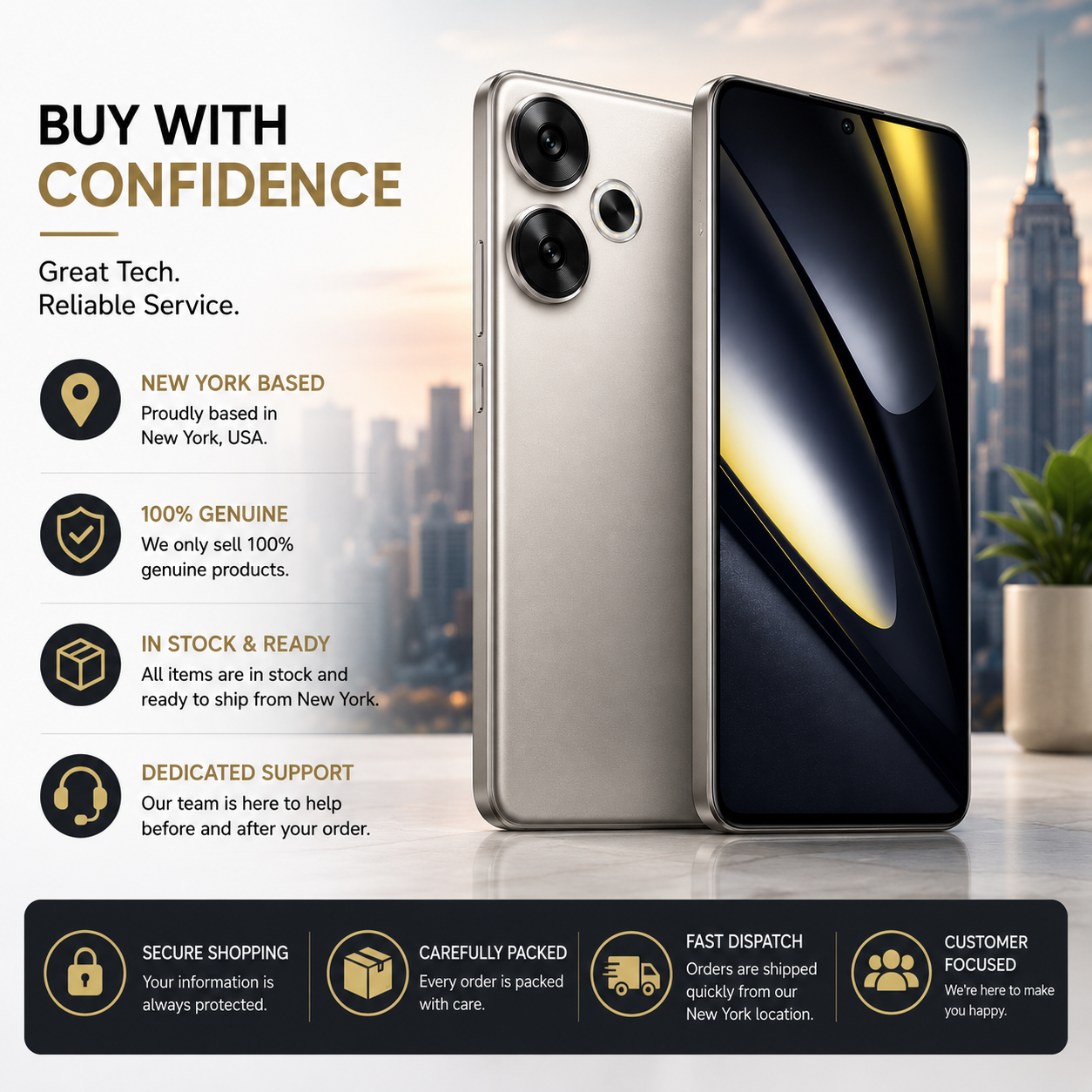 Xiaomi Poco F6 5G 512GB ROM 12GB RAM Dual SIM GSM Unlocked - Titanium