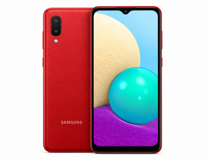 Samsung Galaxy A02 A022G/DS Dual Sim LTE 32GB, 2GB RAM GSM Unlocked - Red