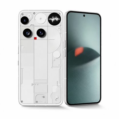 Nothing Phone (3) 5G smartphone, white back and front with green display wallpaper