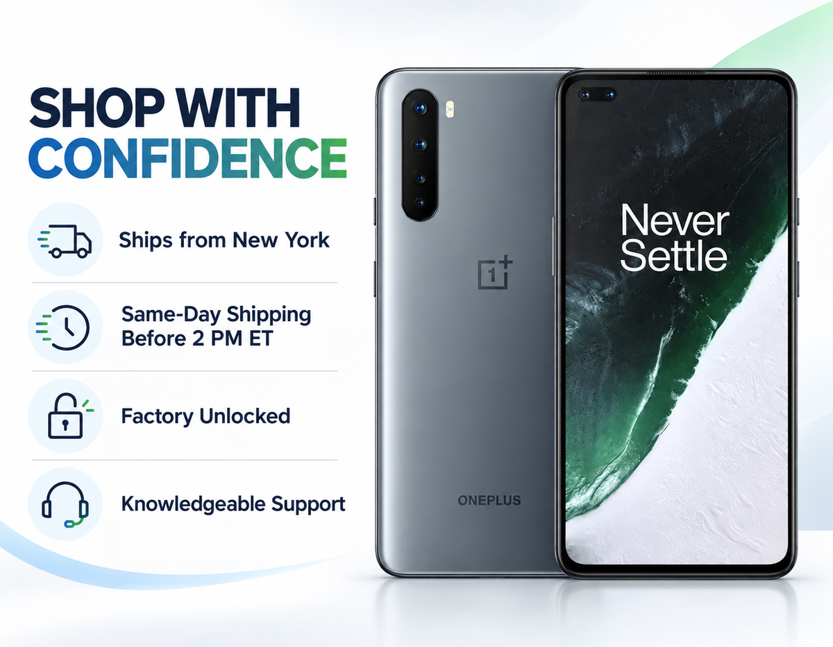 OnePlus Nord 5G AC2003 Dual SIM 128GB 8GB RAM GSM Unlocked - Gray Onyx