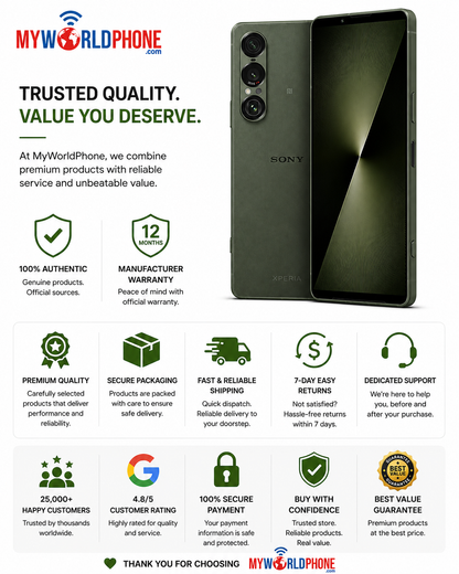 Sony Xperia 1 VII XQ-FS72 5G Dual SIM 512GB ROM 12GB RAM GSM Unlocked - Green