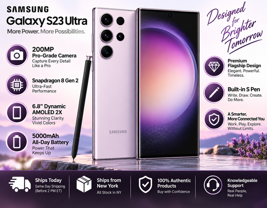 Samsung Galaxy S23 Ultra 5G Dual S9180 512GB 12GB RAM GSM Unlocked – Lavender