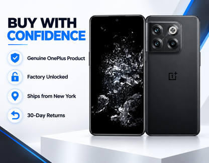 Black OnePlus Ace Pro 10T smartphone with front screen and rear quad camera