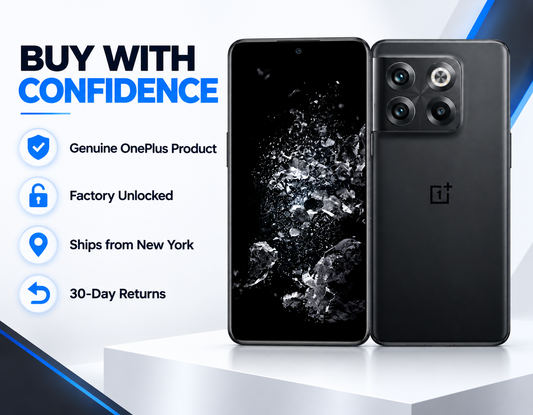 Black OnePlus Ace Pro 10T smartphone with front screen and rear quad camera
