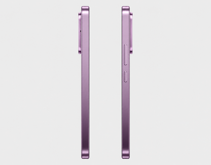 Violet XIAOMI Mi 17T 5G smartphone, side profile showing slim buttons and frame.