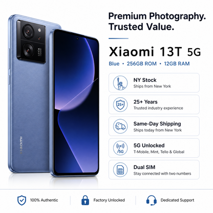 Xiaomi mI 13T 5G Dual SIM 256GB ROM 12GB RAM GSM Unlocked - Blue