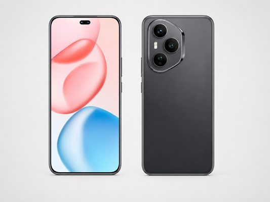 Honor 400 Pro 5G Honor smartphone, black back and front view with bezel-edged display