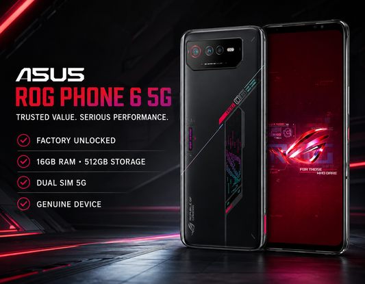 Asus ROG Phone 6 AI2201 5G 512GB 16GB RAM Dual SIM GSM Unlocked - Black