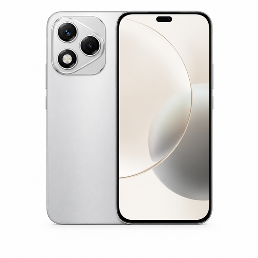 Grey Honor 400 Lite 5G smartphone, front and back view, dual camera module