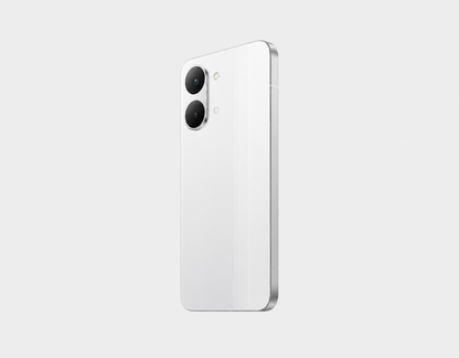 Xiaomi Poco X8 PRO MAX 5G White smartphone back view with dual camera lenses and flash