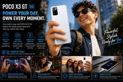 Poco X3 GT 5G 128GB 8GB RAM Dual SIM GSM Unlocked - Cloud White