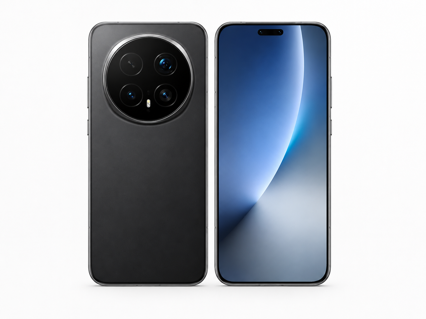 Honor Magic8 Pro 5G  Black smartphone front and back view with triple rear cameras and curved display.