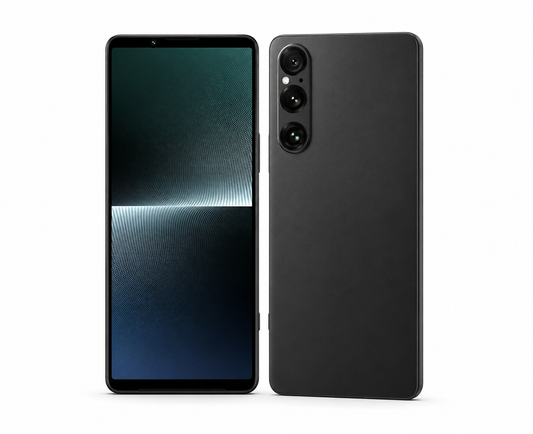 Sony Xperia 1 V 5G XQ-DQ72 Black smartphone front and back view, with triple rear camera module