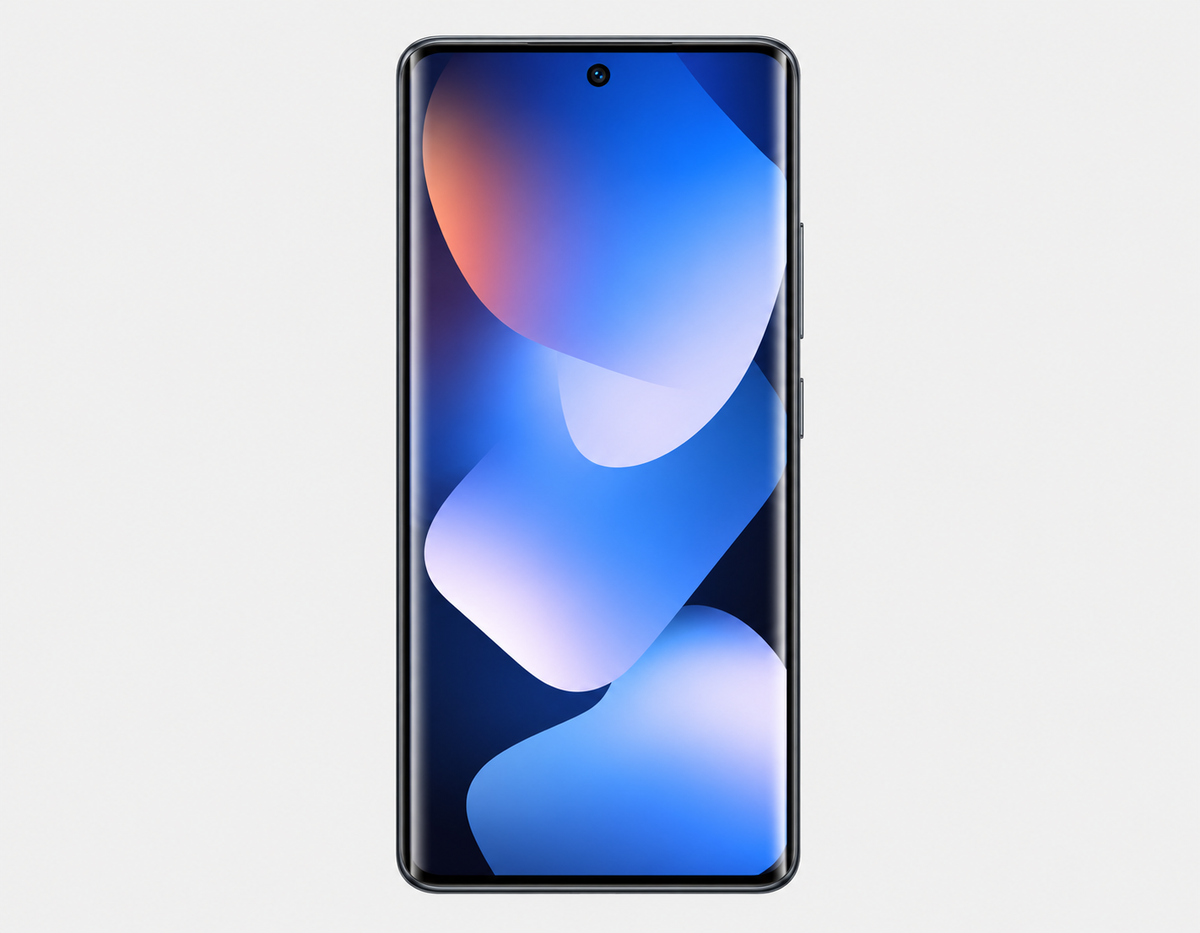 Xiaomi Redmi Note 15 5G  Blue Xiaomi smartphone with front display and slim black bezel