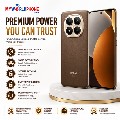 Xiaomi Redmi Note 15 Pro Plus 5G 256GB ROM 8GB RAM Dual SIM GSM Unlocked - Brown