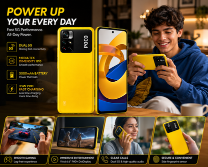Xiaomi Poco M4 PRO 5G 64GB 4GB RAM Dual SIM GSM Unlocked - Yellow