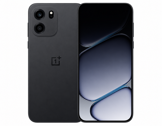 OnePlus Nord CE6 Black OnePlus smartphone back and front shown together with camera module and display