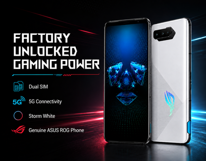 Asus ROG Phone 5 ZS673KS / I005DA 5G 128GB 12GB RAM GSM Unlocked - White
