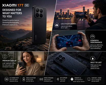 XIAOMI Mi 17T 5G 256GB ROM 12GB RAM Dual SIM GSM Unlocked - Black