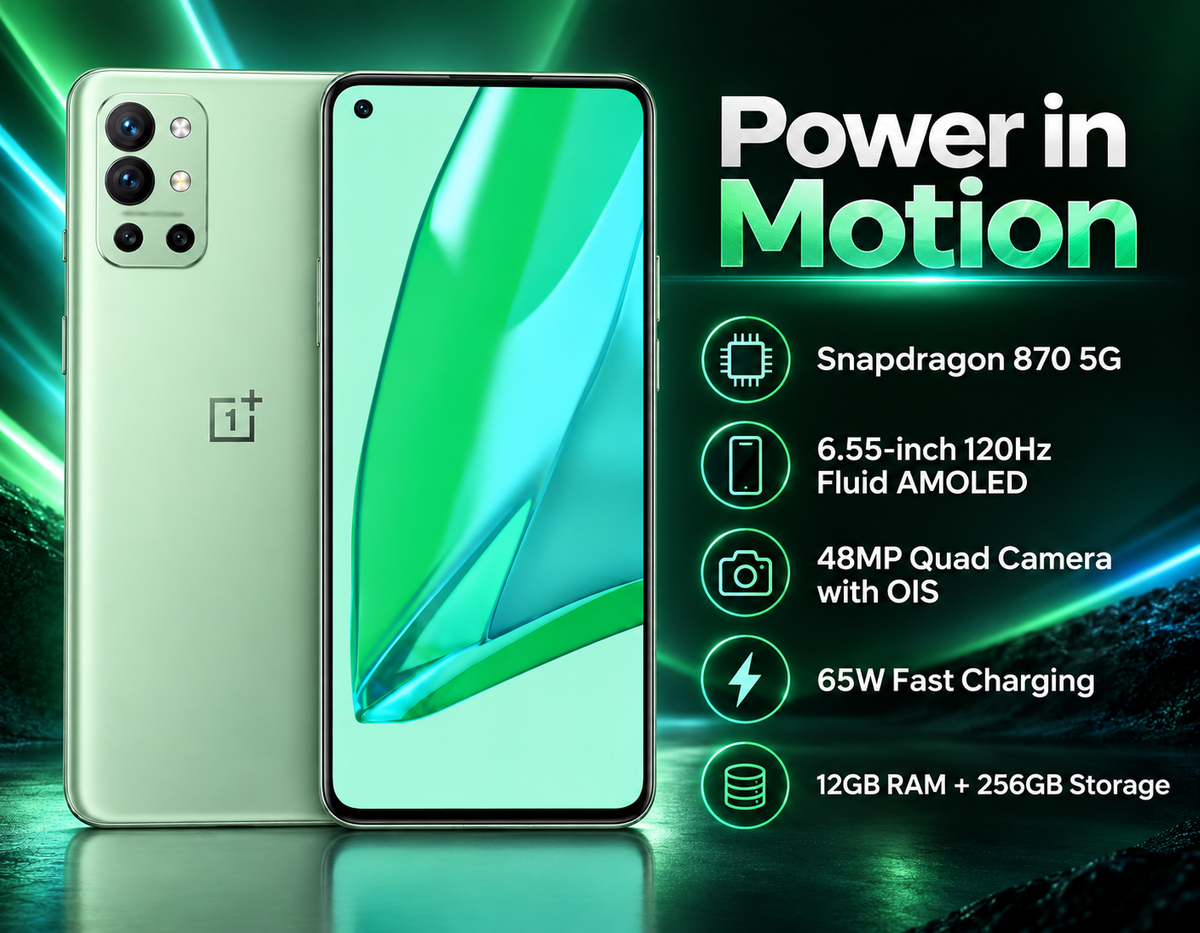 OnePlus 9R 5G Dual LE2100 256GB 12GB RAM GSM Unlocked China Version - Green