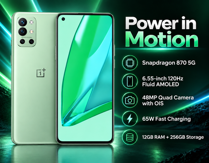 OnePlus 9R 5G Dual LE2100 256GB 12GB RAM GSM Unlocked China Version - Green