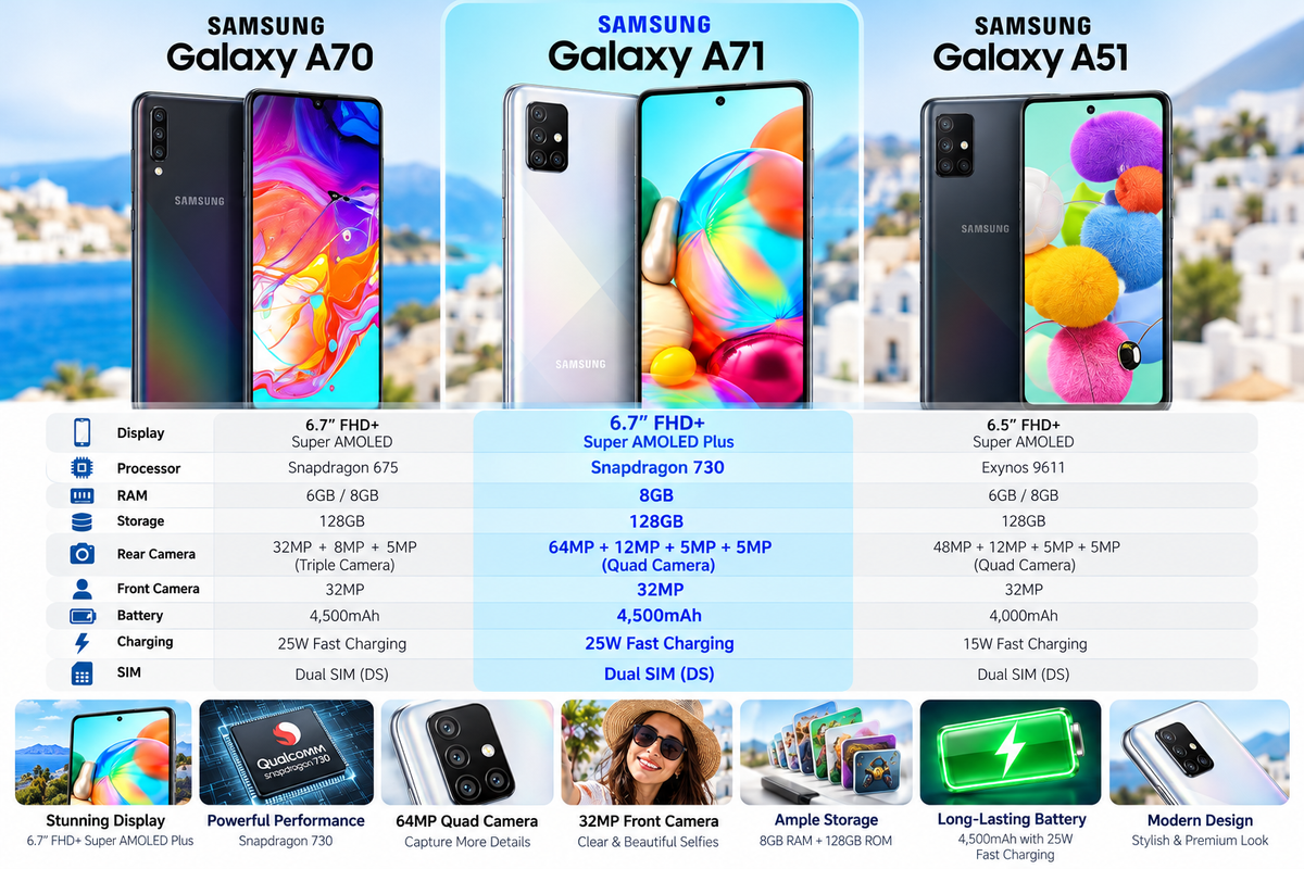 Samsung A71 A715F Dual SIM 128GB/8GB GSM Factory Unlocked - Silver