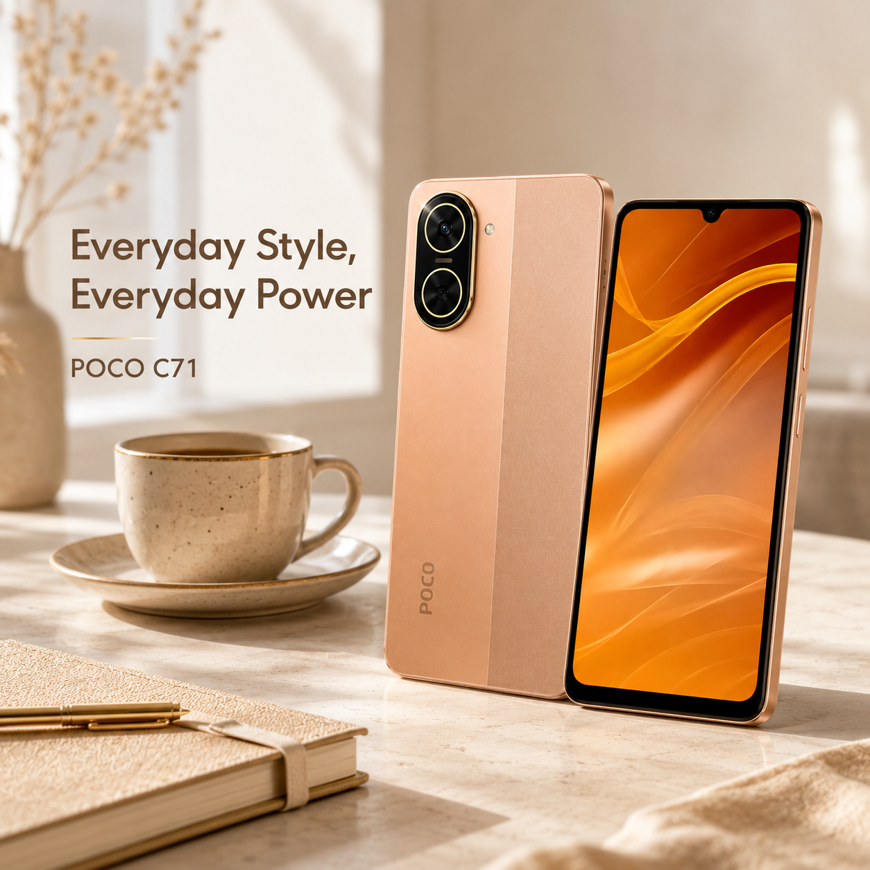 Xiaomi Poco C71 4G 128GB ROM 4GB RAM Dual SIM GSM Unlocked - Gold