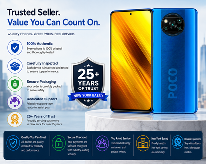 Xiaomi Poco X3 NFC 64GB, 6GB RAM, GSM LTE Unlocked - Cobalt Blue
