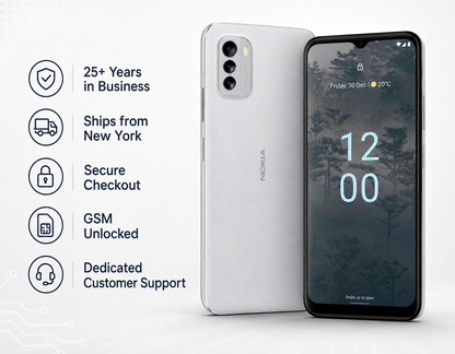 Nokia G60 5G Dual-SIM 128GB ROM + 6GB RAM GSM Unlocked - Ice Gray