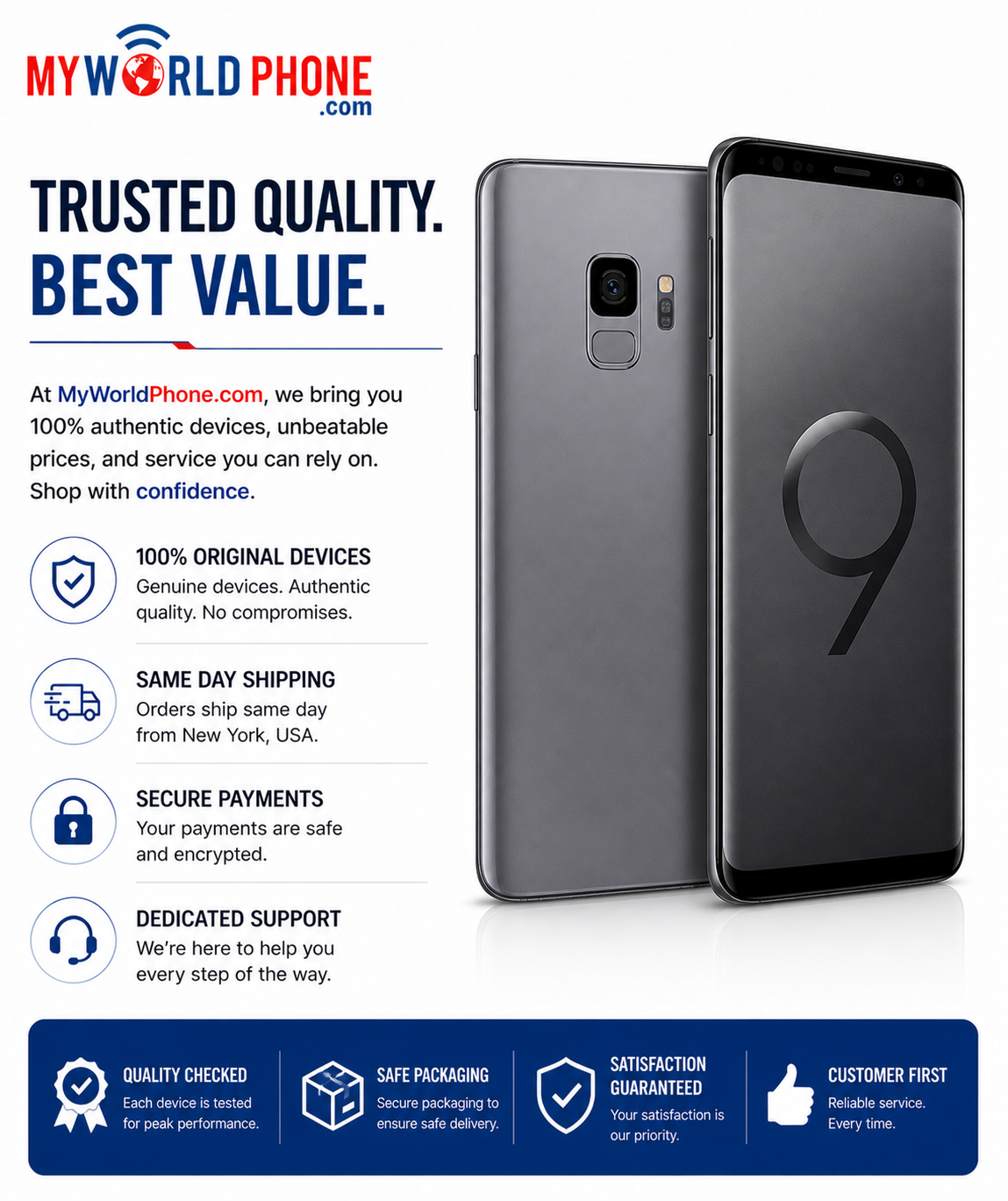 Samsung Galaxy S9 G960F DS 64GB ROM 4GB RAM GSM Unlocked - Grey
