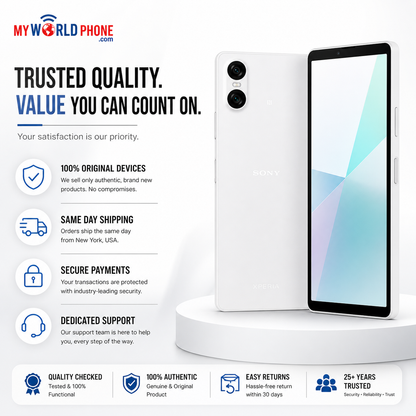Sony Xperia 10 VI 5G XQ-ES72 128GB ROM 8GB RAM Dual SIM GSM Unlocked – White