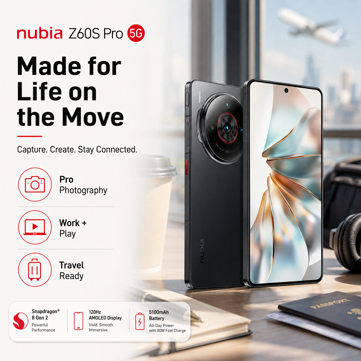 Black smartphone with rear dual cameras and front display