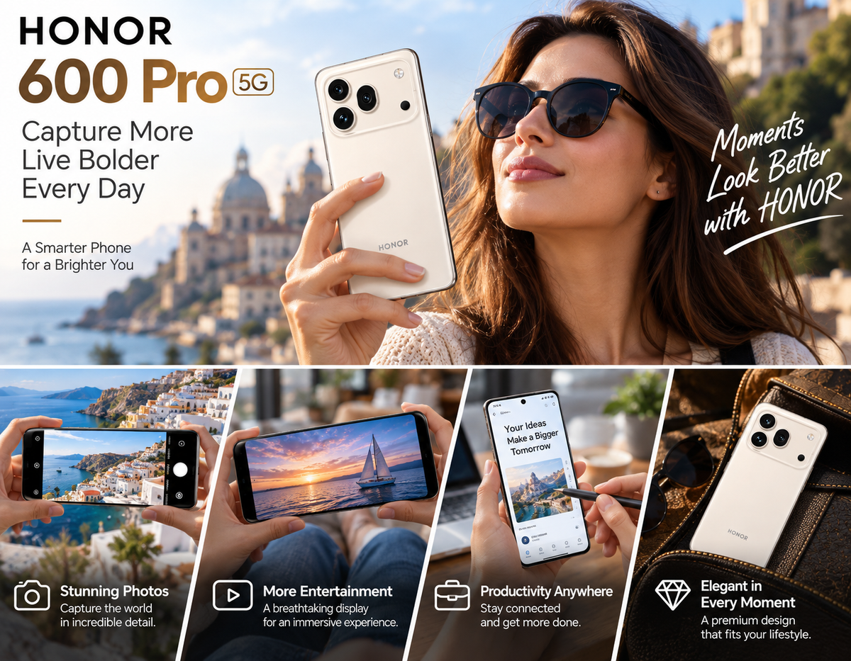 HONOR 600 Pro 5G 512GB ROM 12GB RAM Dual SIM GSM Unlocked - White