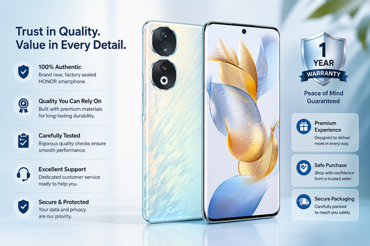 Peacock blue dual-camera smartphone with front display and back panel, two angles