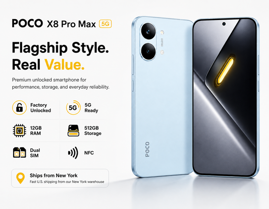 Xiaomi Poco X8 PRO MAX 5G 512GB ROM 12GB RAM Dual SIM GSM Unlocked - Blue