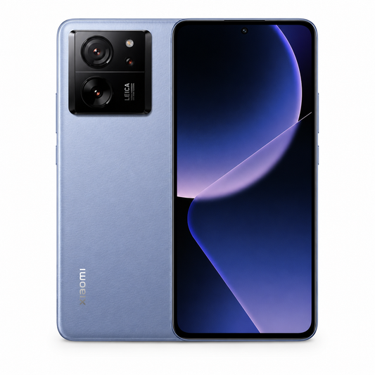 Blue Xiaomi 13T 5G unlocked smartphone with dual camera and front display