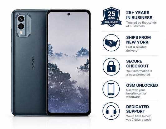 Nokia X30 5G Dual-Sim 256GB ROM 8GB RAM GSM Unlocked - Blue