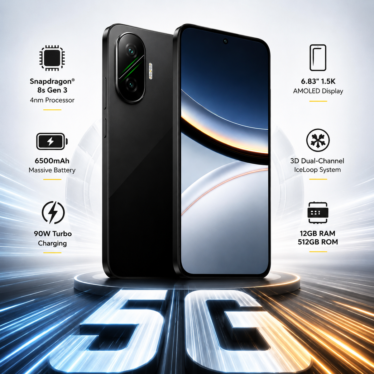 Xiaomi Poco F7 5G 512GB 12GB RAM Dual SIM Unlocked - Black Xiaomi Poco F7 5G 512GB 12GB RAM Dual SIM Unlocked - Black