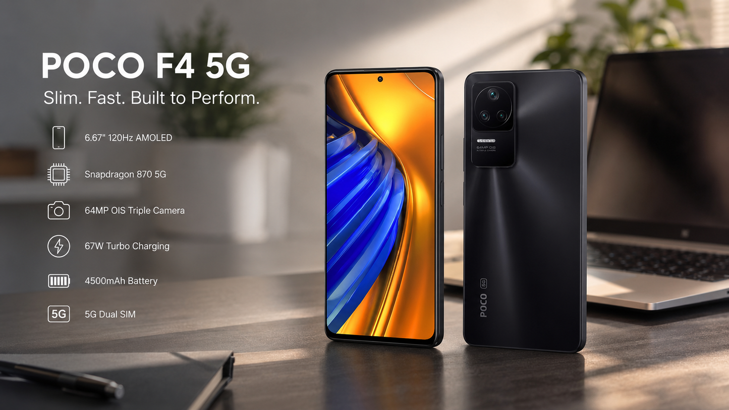 Xiaomi Poco F4 5G 128GB 6GB RAM Dual SIM GSM Unlocked - Night Black