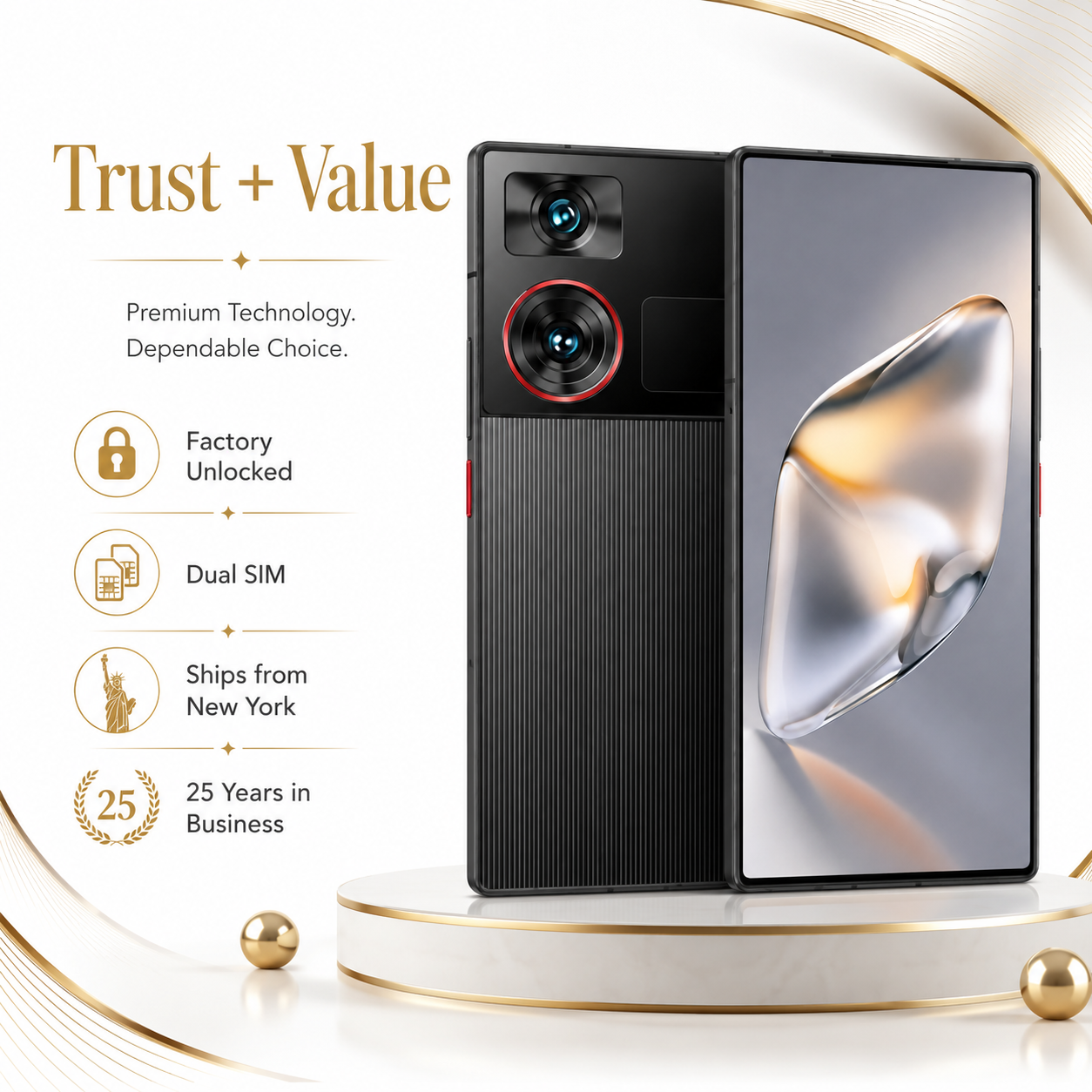 Black Nubia Z60 Ultra 5G smartphone, front glass and textured back visible