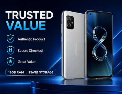 Asus Zenfone 8 ZS590KS 5G Dual 256GB 12GB RAM GSM Unlocked - Silver