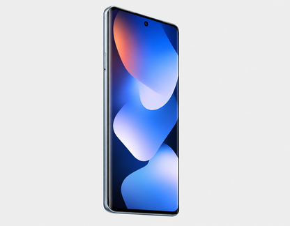 Xiaomi Redmi Note 15 5G  Blue Xiaomi smartphone angled front view with hole-punch camera