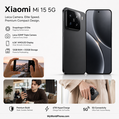 Xiaomi Mi 15 5G 512GB ROM 12GB RAM Dual SIM GSM Unlocked - Black