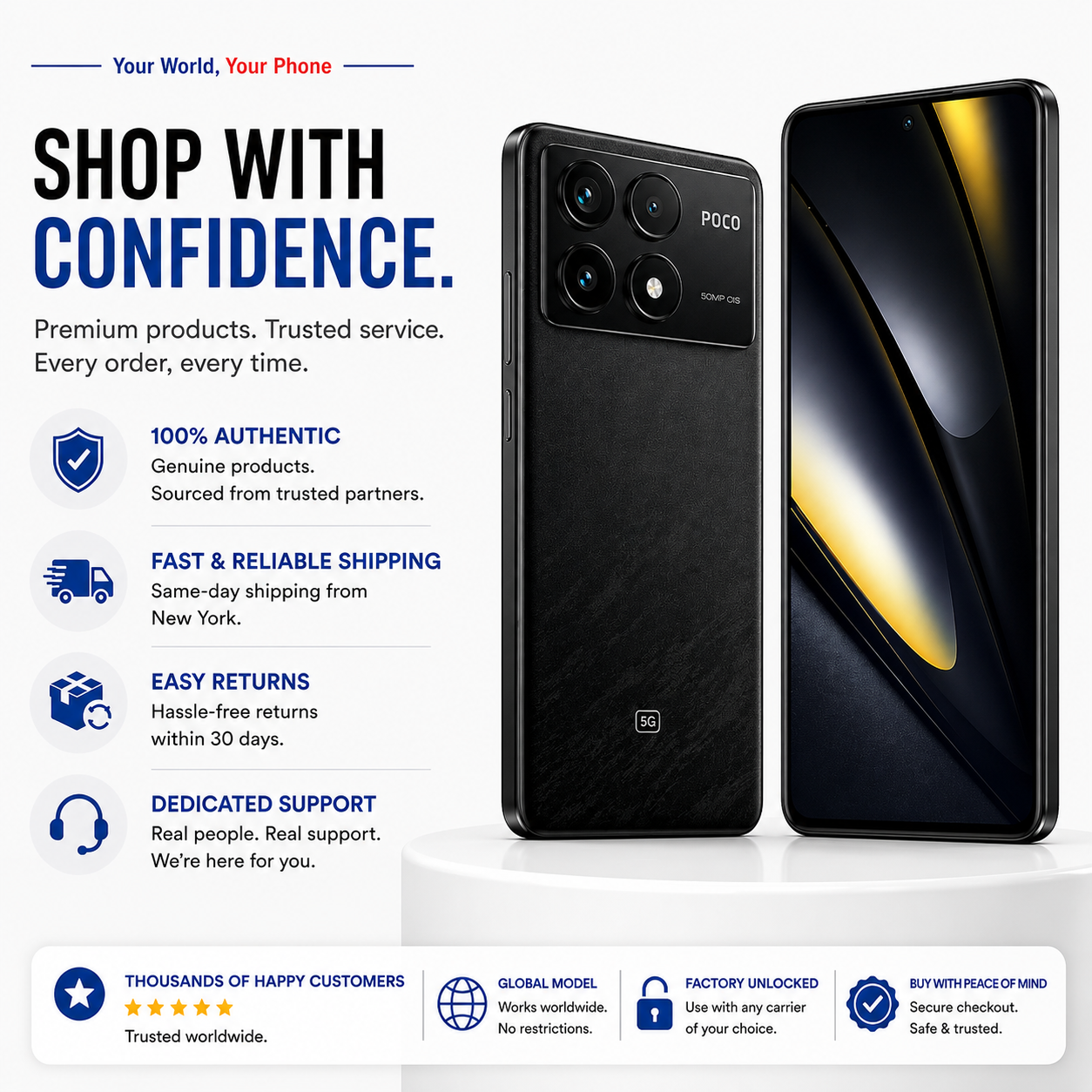 Xiaomi Poco F6 PRO 5G 1TB ROM 16GB RAM Dual SIM GSM Unlocked - Black